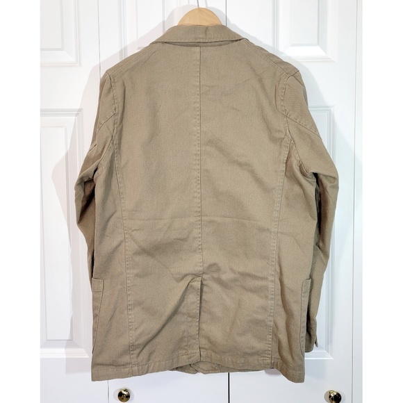 100% Cotton Twill Tan Beige Khaki Coat Jacket Utility Blazer, Men's M - Picture 7 of 11